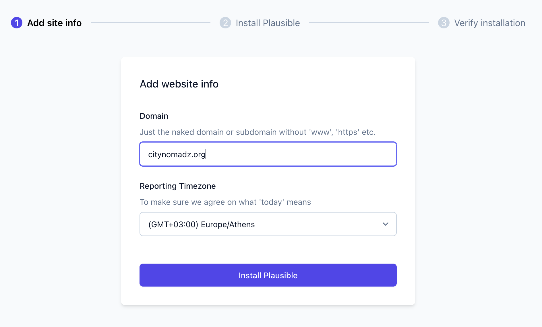 Adding Domain to Plausible Web Analytics Dashboard